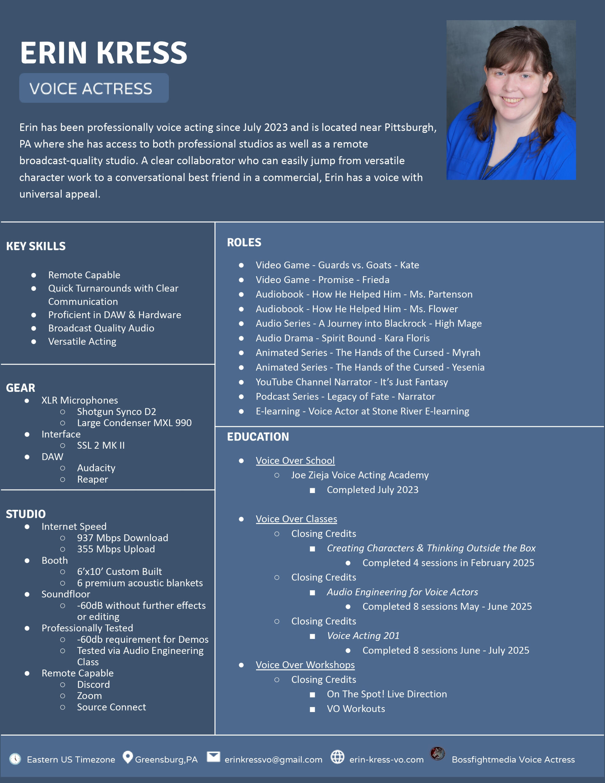 Voice Acting Resume